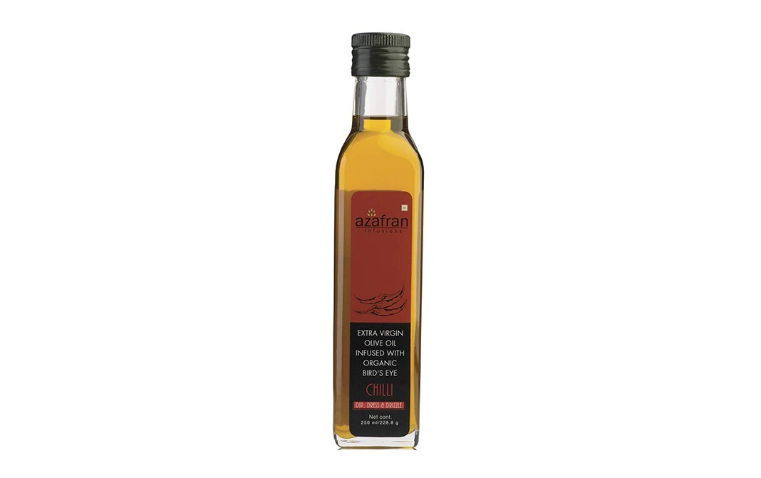Azafran Extra Virgin Olive Oil Infused With Organic Bird's Eye Chilli   Plastic Bottle  250 millilitre